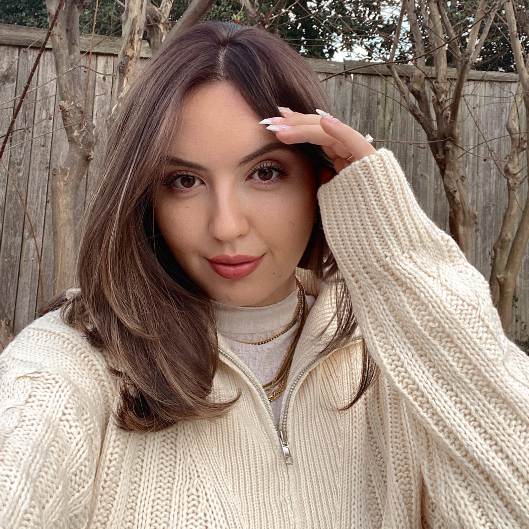 Cozy in Cable Knit Sweater