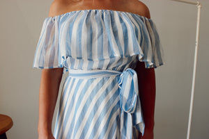 Striped Gauze Wrap Dress